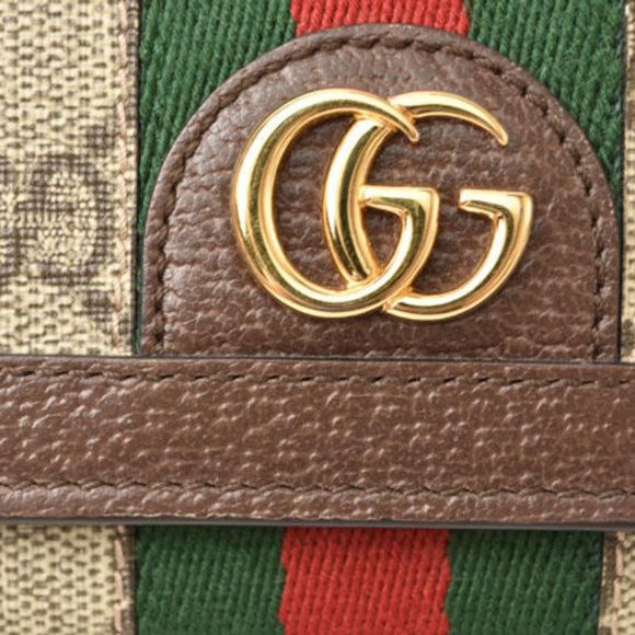 Gucci Wallet Bi-fold GUCCI Folding Beige Brown 598662 96IWG 8745 Ophidia GG S... - Picture 5 of 12